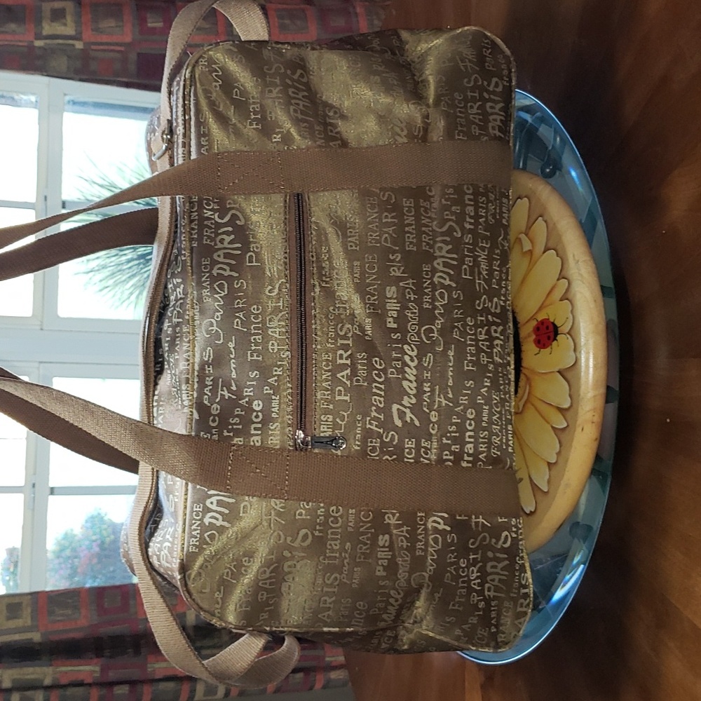 ππ€π VINTAGE FRANCE PARIS TAPESTRY CARRY-ON WEEKENDER TRAVEL LUGGAGE TOUR BAG - Picture 13 of 14
